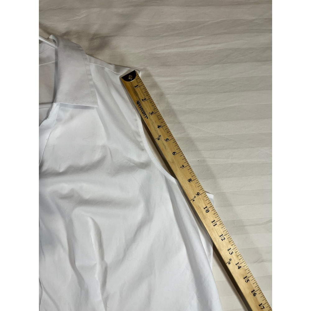 Talbots Plus White Sleeveless Wrinkle Resistant Button Down Shirt 2X ID5134 - Picture 11 of 15